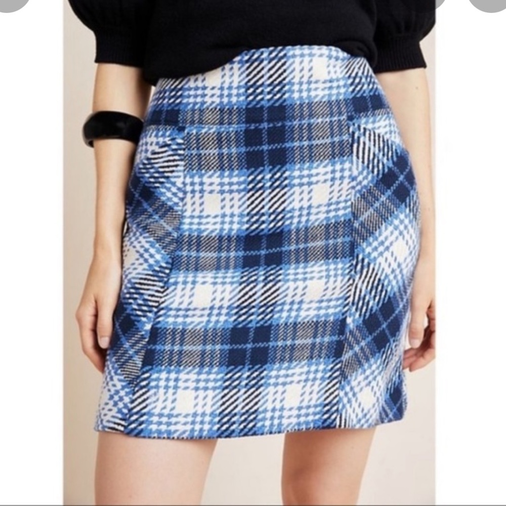Anthro Maeve Plaid Mini Skirt